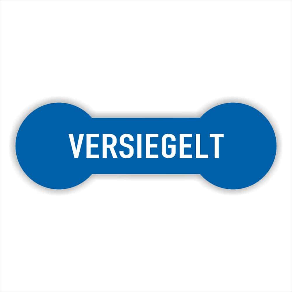 Versiegelt Sicherheitssiegel in farbe blau