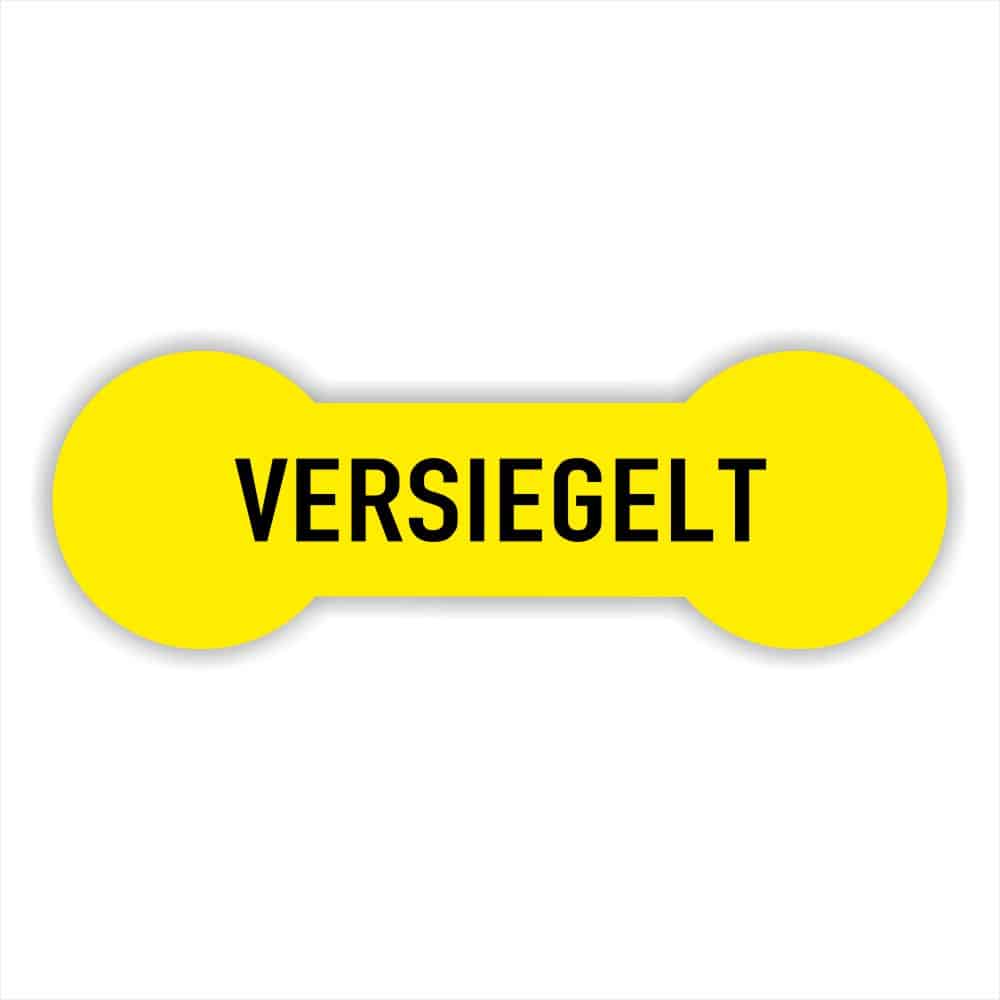 Versiegelt Sicherheitssiegel in farbe gelb