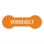 Versiegelt Sicherheitssiegel in farbe orange