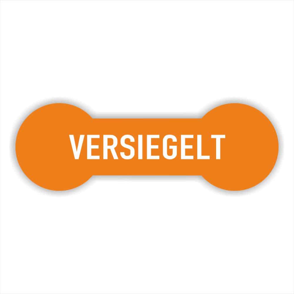 Versiegelt Sicherheitssiegel in farbe orange