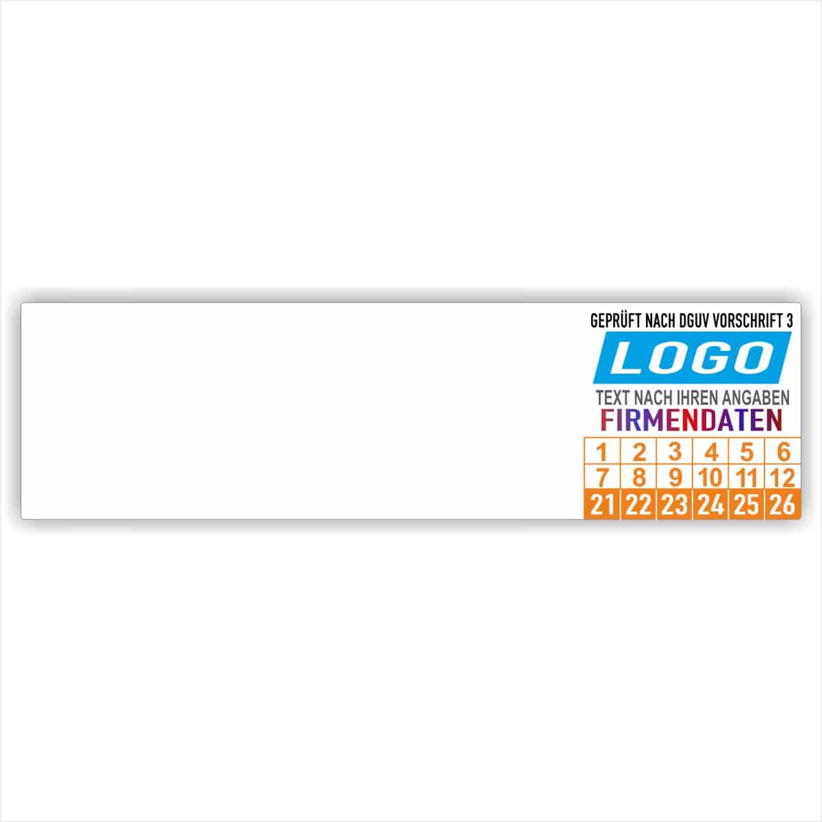 Kabelprüfplaketten- Individuell orange-weiß
