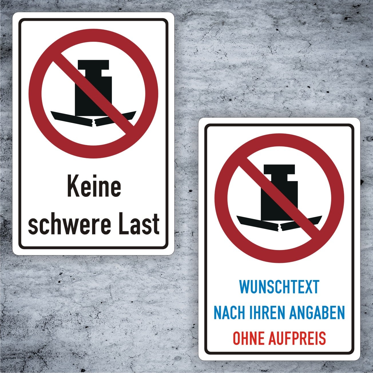 Keine schwere Last Verbotsschild P012 – flexibel konfigurierbar