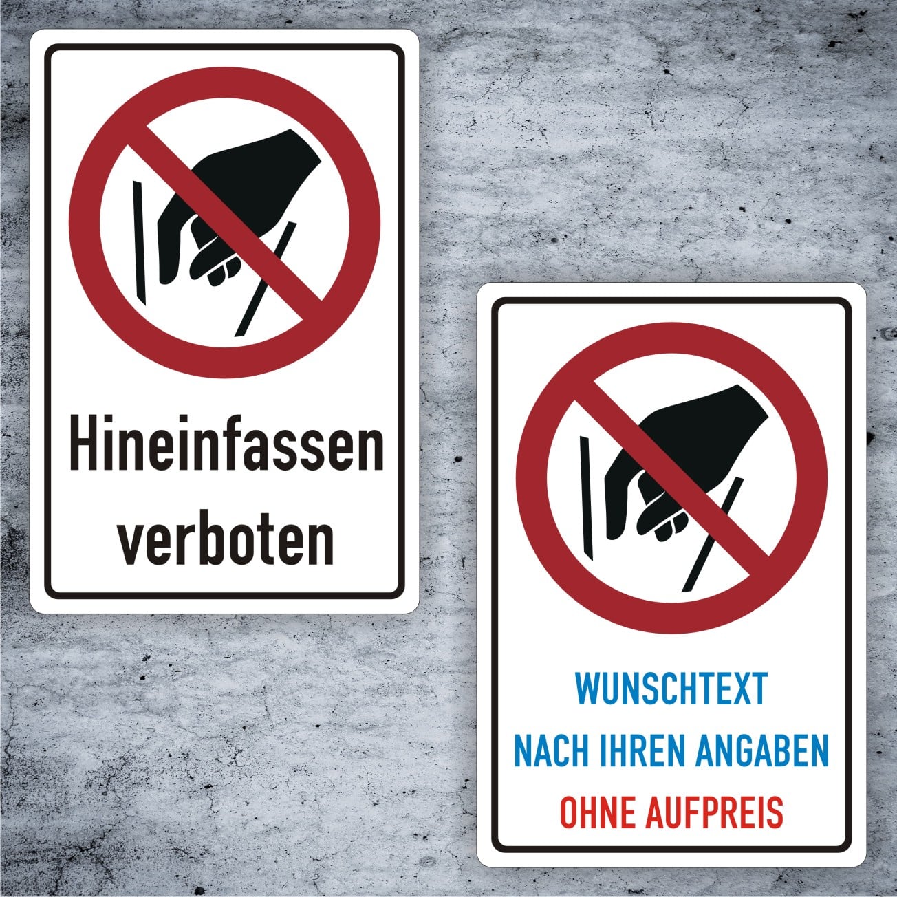 Hineinfassen verboten Kombischild ISO 7010 P015 – Sicherheitszeichen