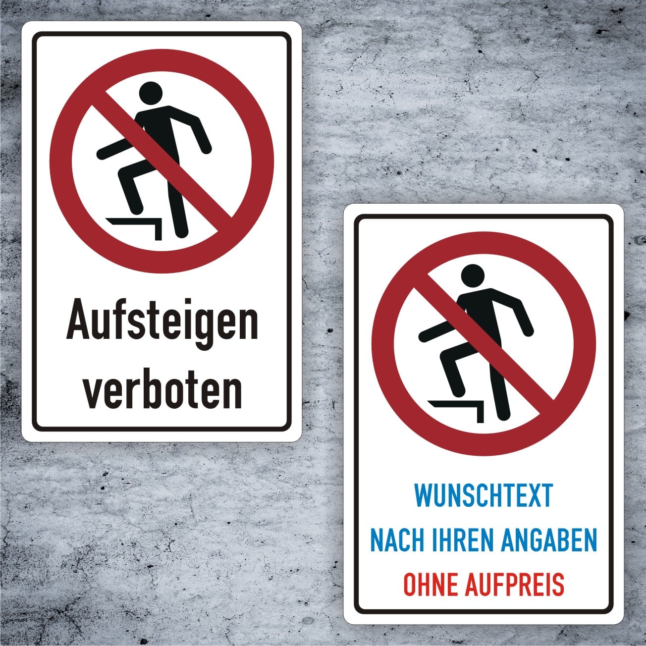 Aufsteigen verboten Kombischild ISO 7010 nach ASR A 1.3