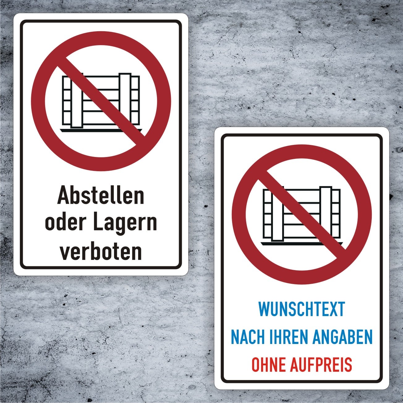 Abstellen oder Lagern verboten Kombischild ISO 7010 P023 nach DIN EN