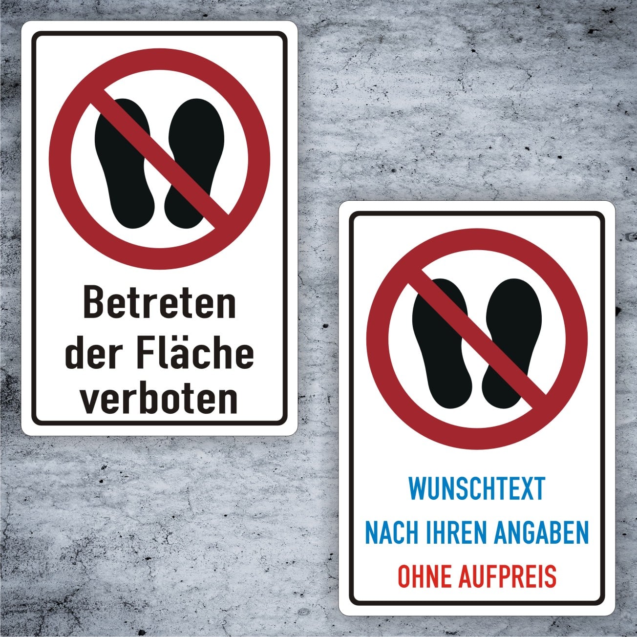 Betreten der Fläche verboten Kombischild ISO 7010 P024 individualisierbar