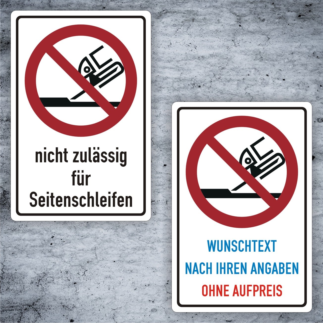 Nicht zulässig für Seitenschleifen Kombischild ISO 7010 P032 individualisierbar