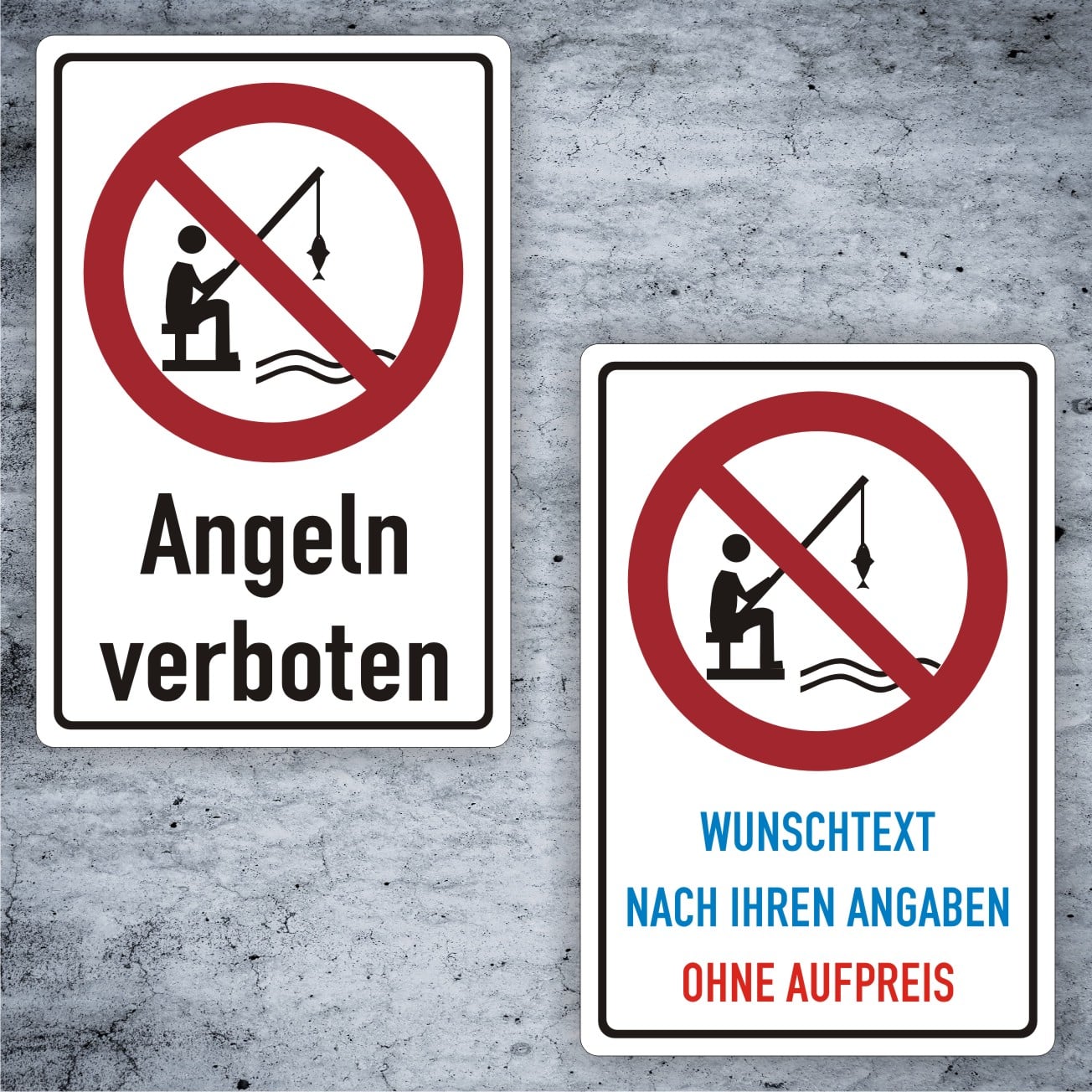 Angeln verboten Kombischild individualisierbar