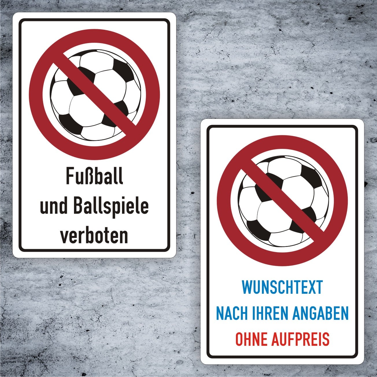 Fußball und Ballspiele verboten Kombischild individualisierbar
