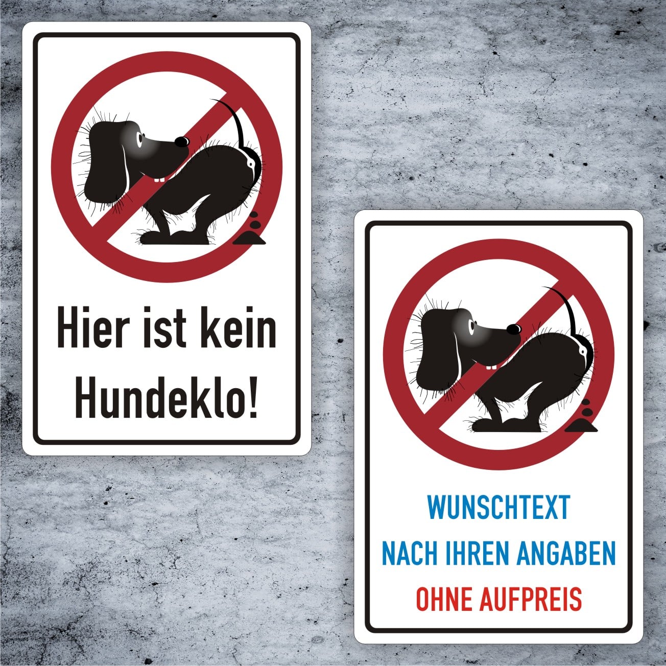 Hundeklo Kombischild mit individuellem Text & Logo