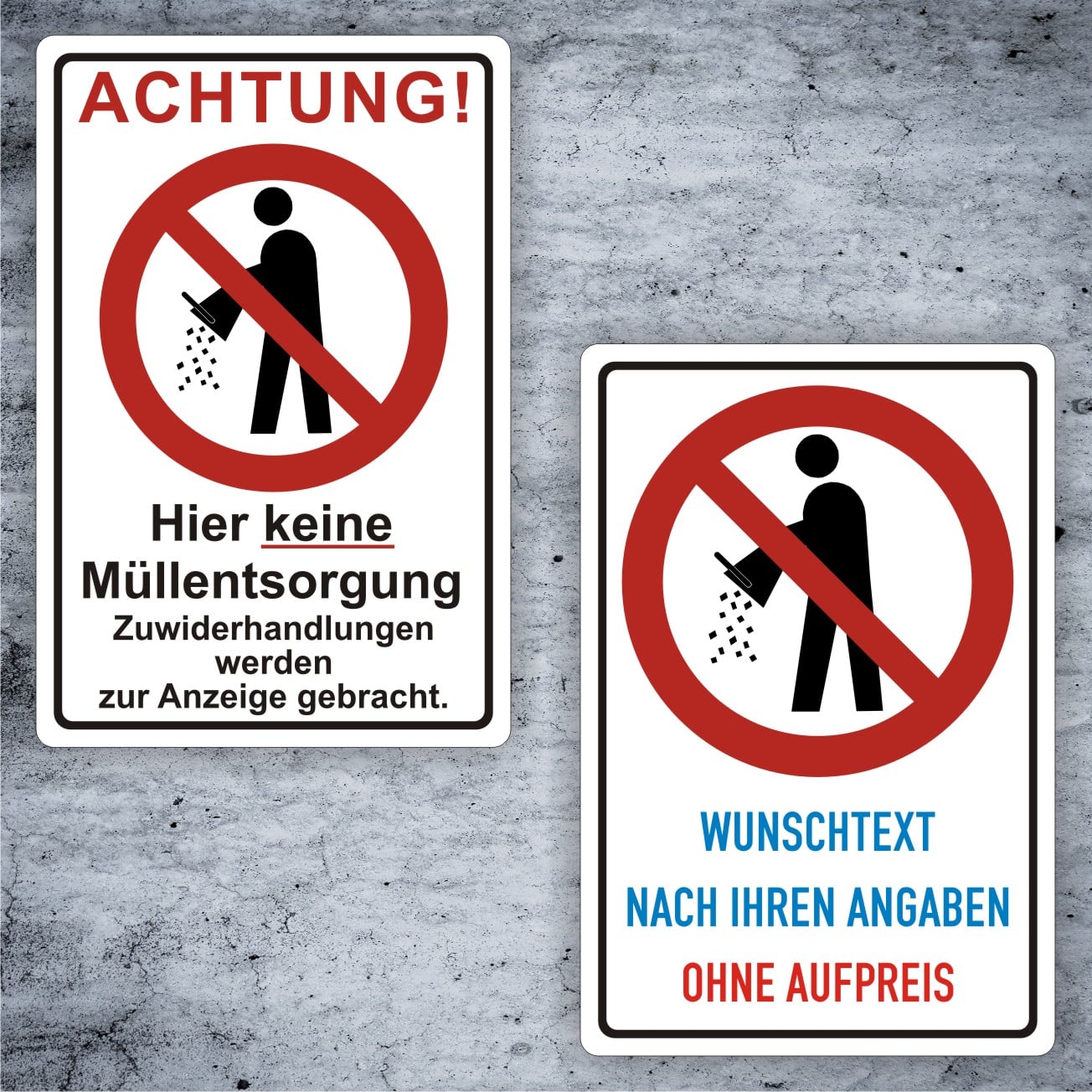 Müllentsorgung Verbotsschild individualisierbar