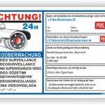 Schild Überwachungskamera