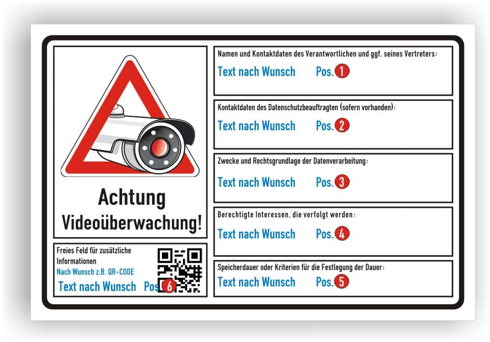 Areal wird videoüberwacht Schild