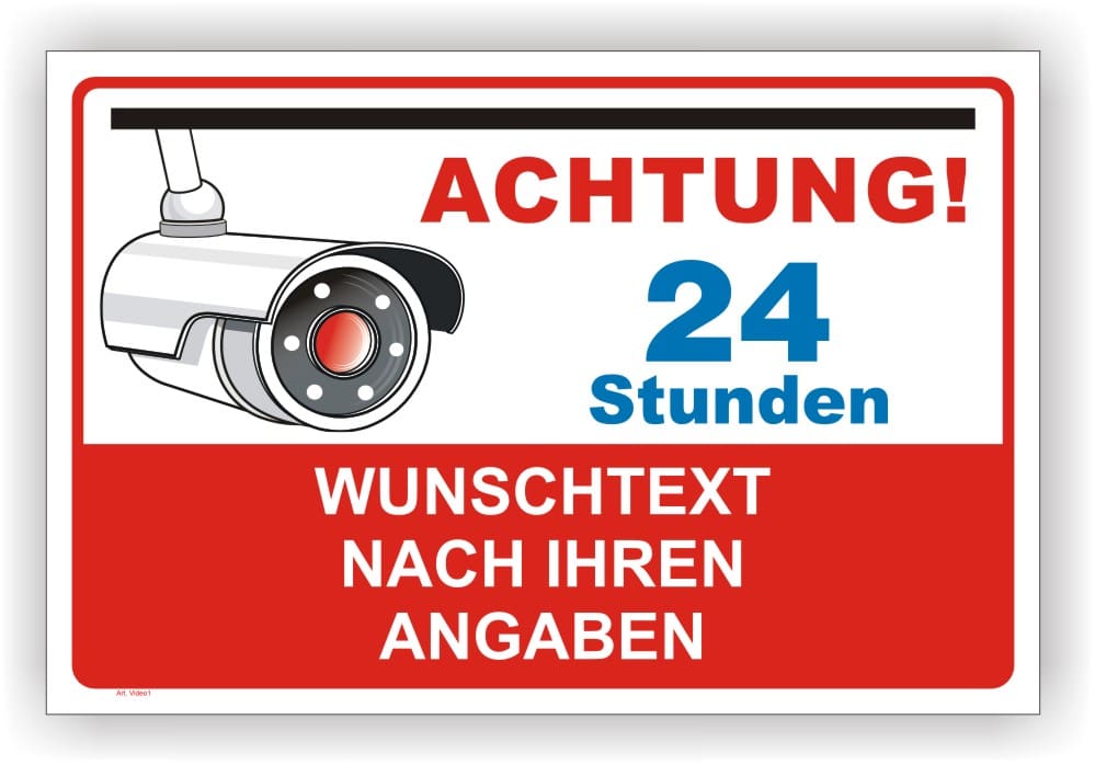 Schild Videoüberwachung Wunschtext