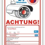 Schild Videoüberwachung Alarm Hochformat