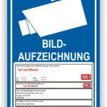 Bildaufzeichnung Schild DSGVO personalisiert