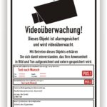 Videoüberwachung Schild Objekt, personalisiert