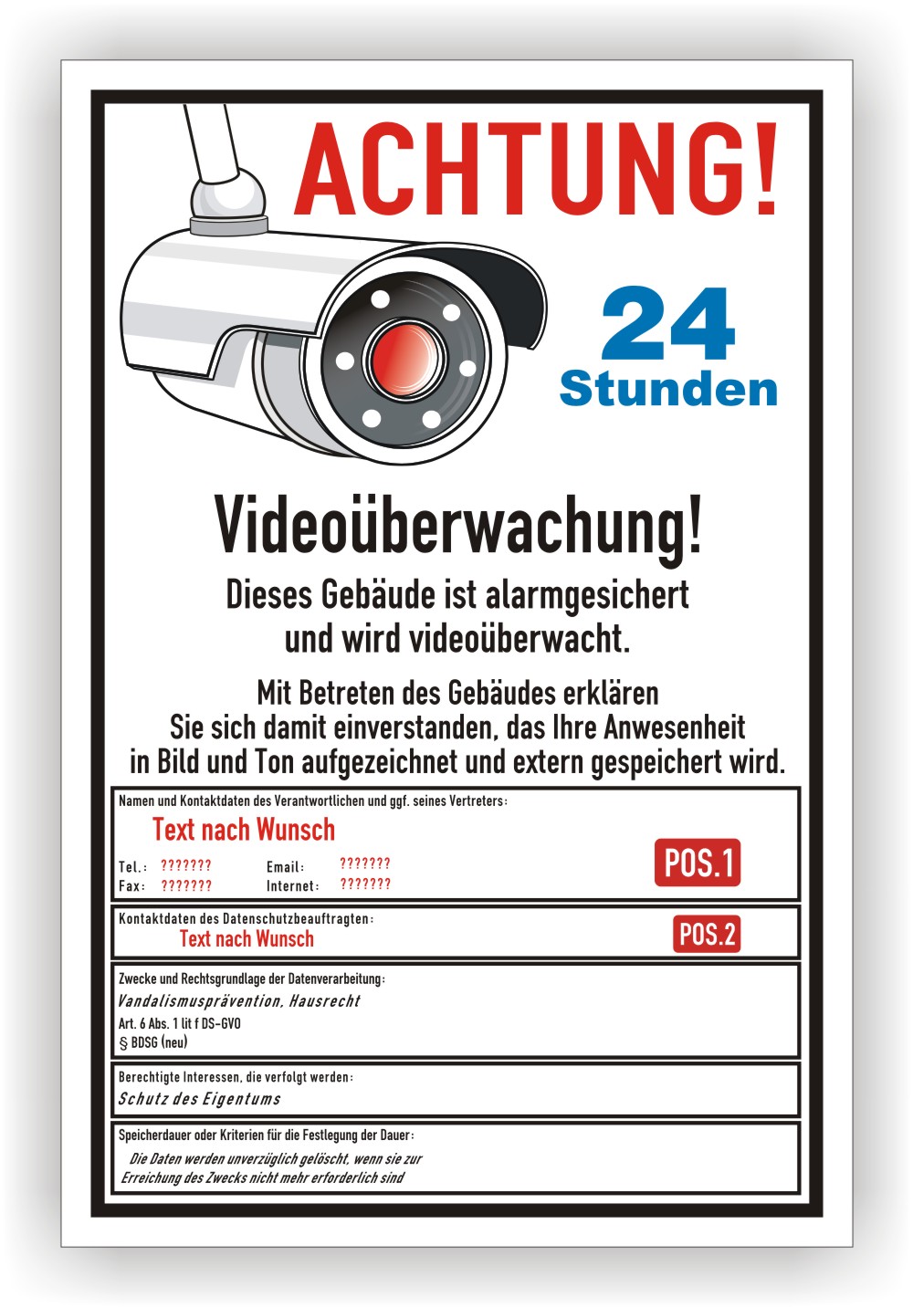 Videoüberwachung Gebäude, personalisiert