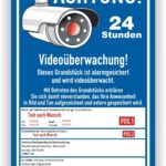 Schild Grundstück Videoüberwachung Gebäude