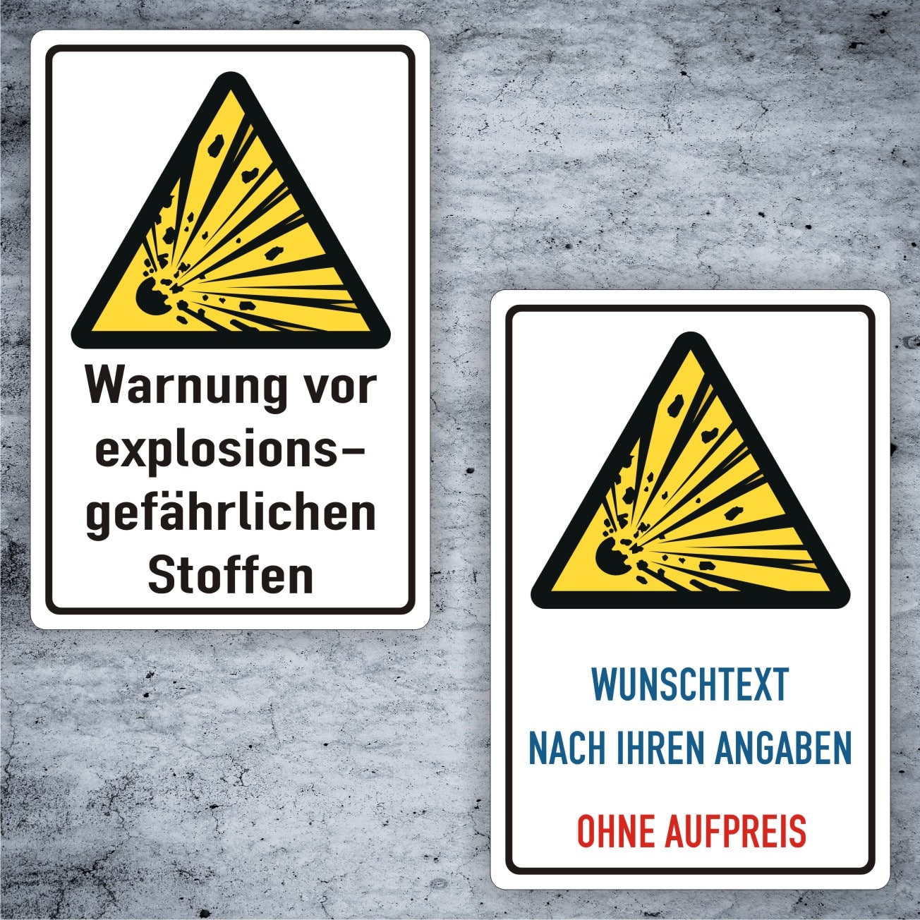 Explosionsgefährliche Stoffe Kombischild nach ASR A1.3 und EN ISO 7010