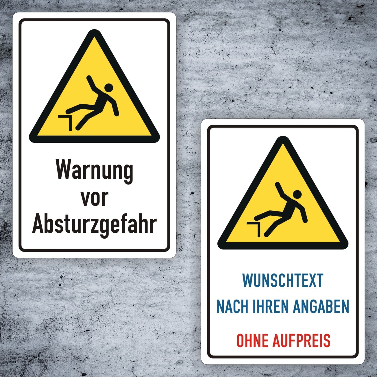 Absturzgefahr Kombischild W008 – individualisierbar
