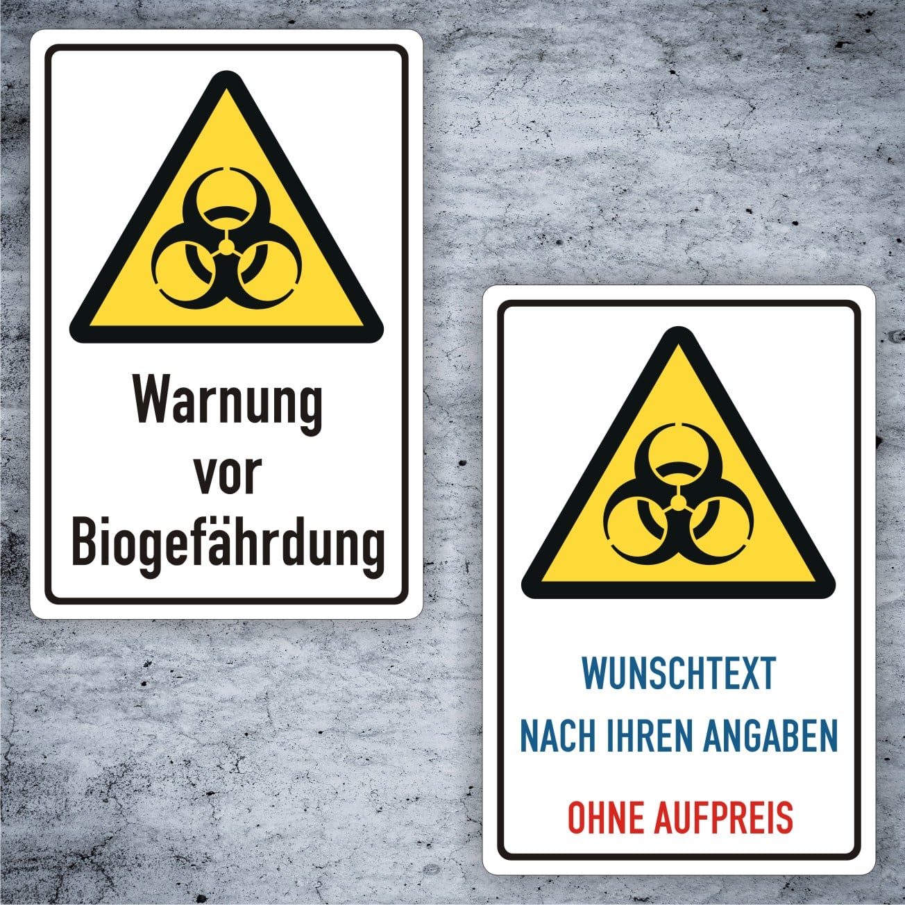 Biogefährdung Kombischild W009 – individualisierbar