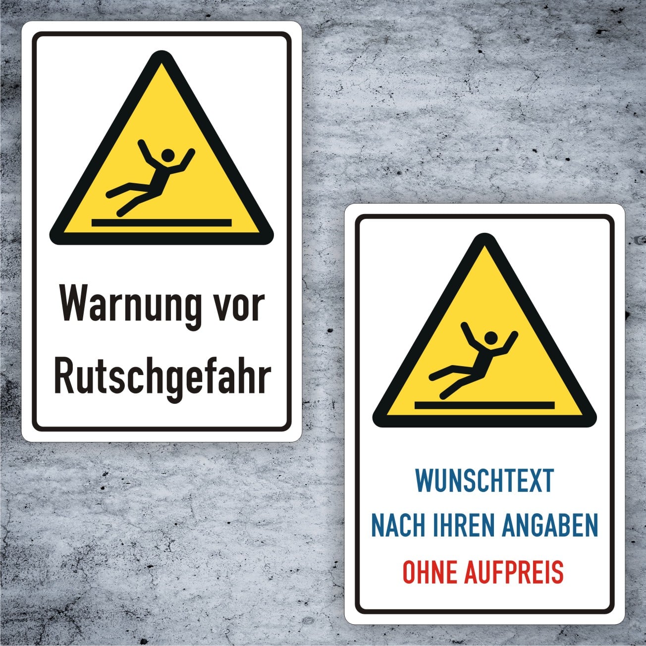 Rutschgefahr Kombischild W011 nach DIN 5381