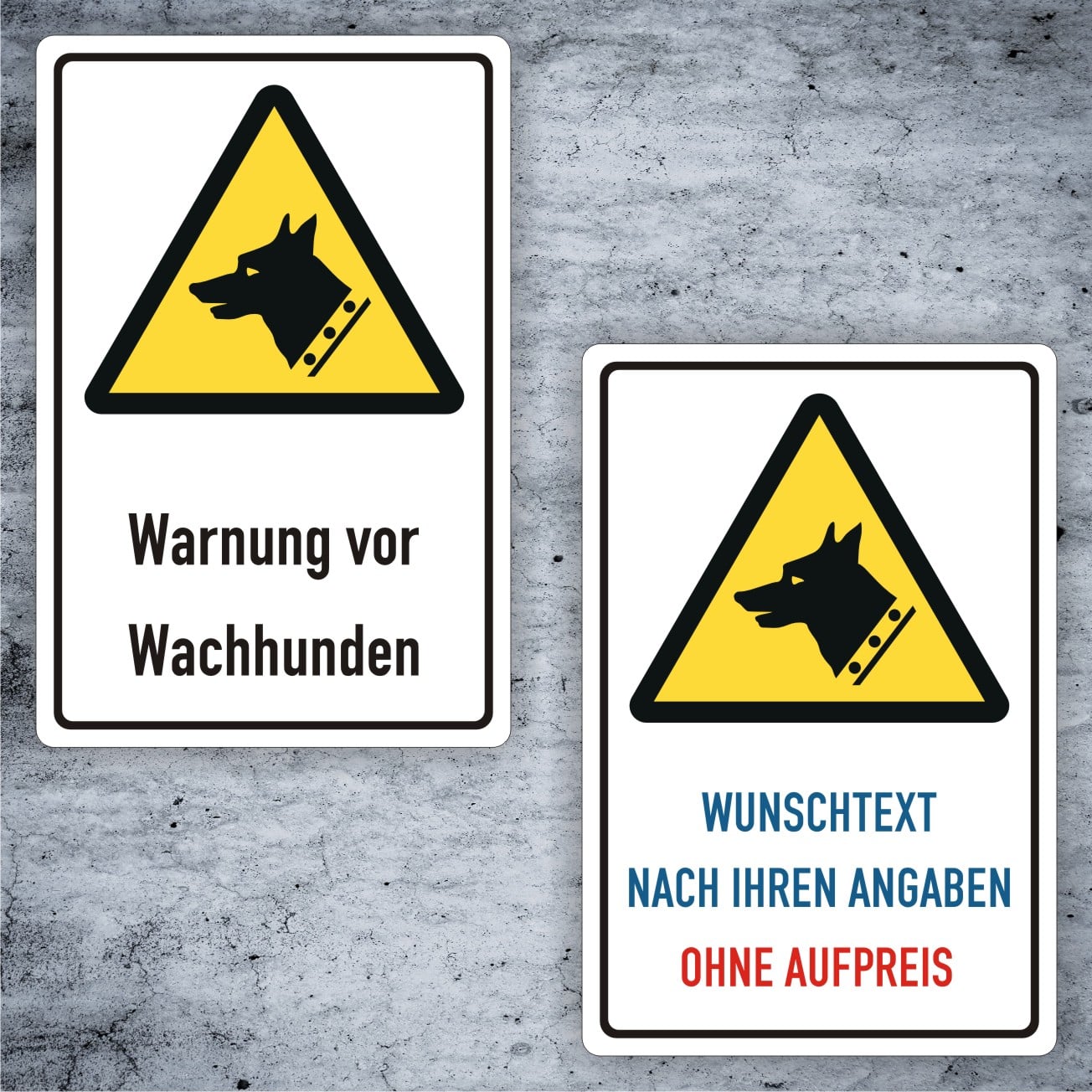 Wachhund-Warnschild W013 mit Individualisierung