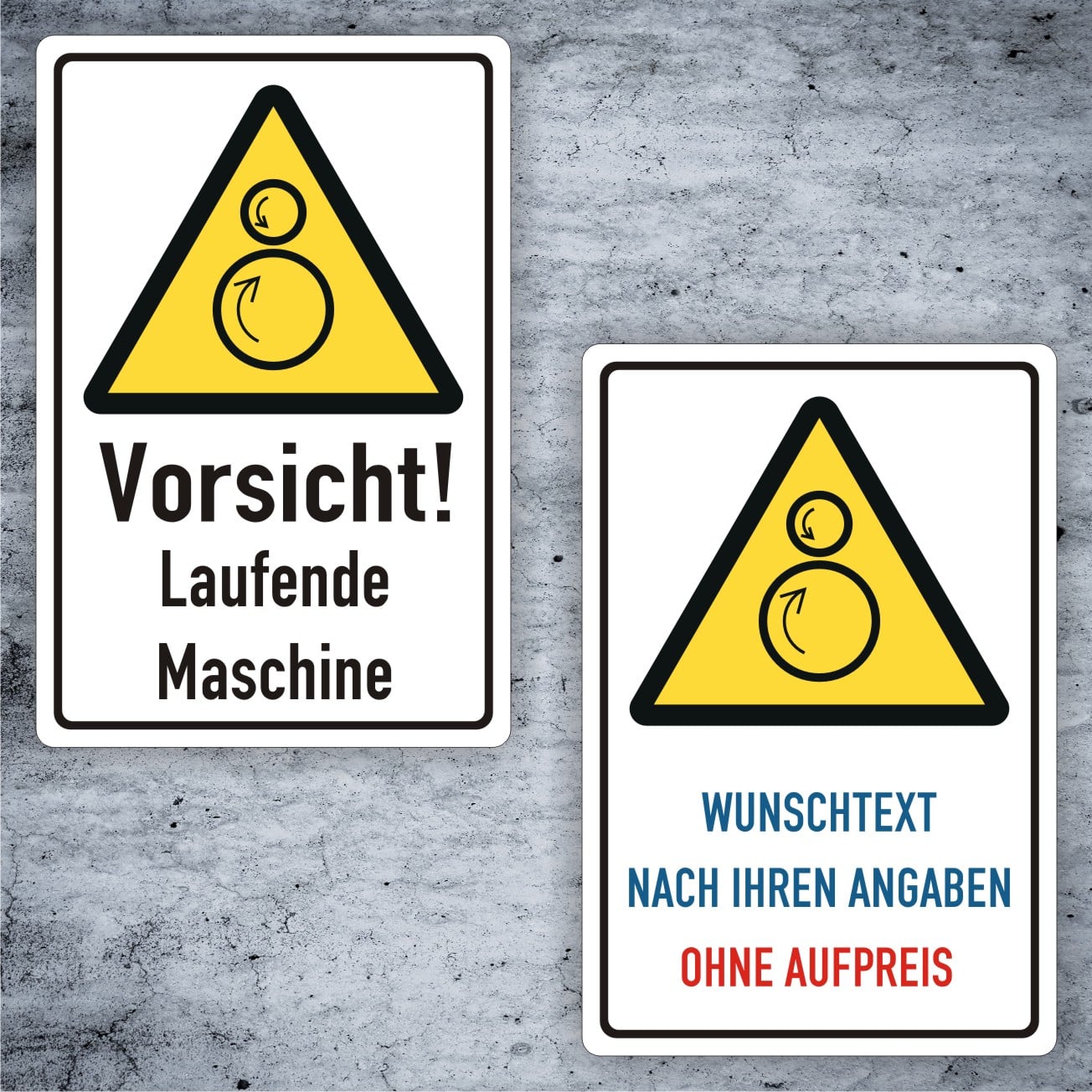 Warnung vor gegenläufigen Rollen Kombischild – individualisierbar W025