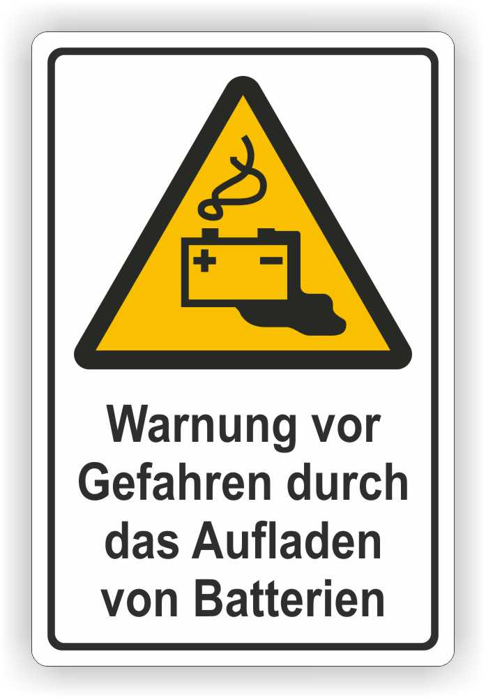 Batterie-Ladewarnschild DIN EN ISO 7010 W026 ASR A1.3