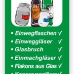 Altglas Behälter Tonne- Container Schilder Aufkleber