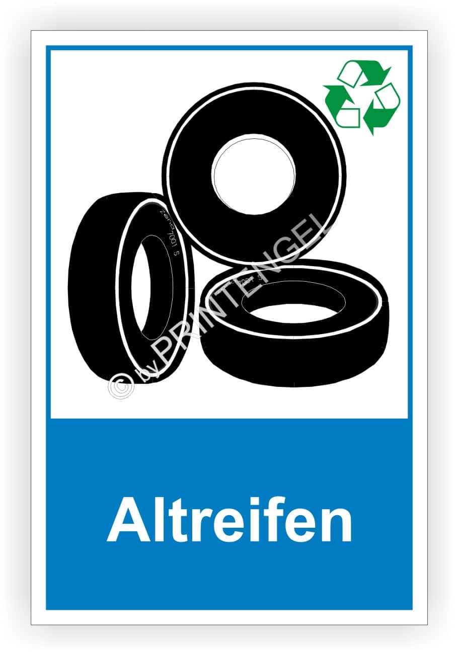 Altreifen Schild-Aufkleber