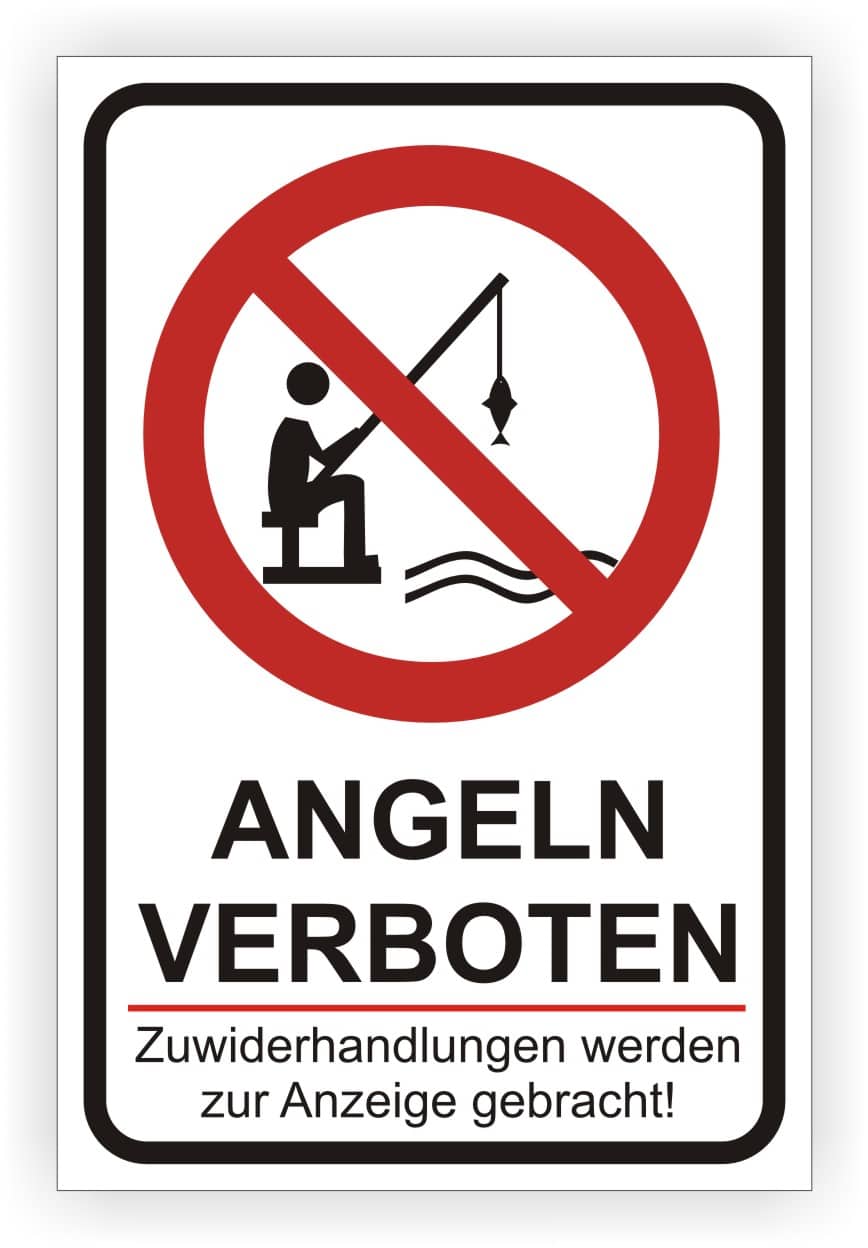 Angeln verboten Warnschild – Beständige Materialvarianten