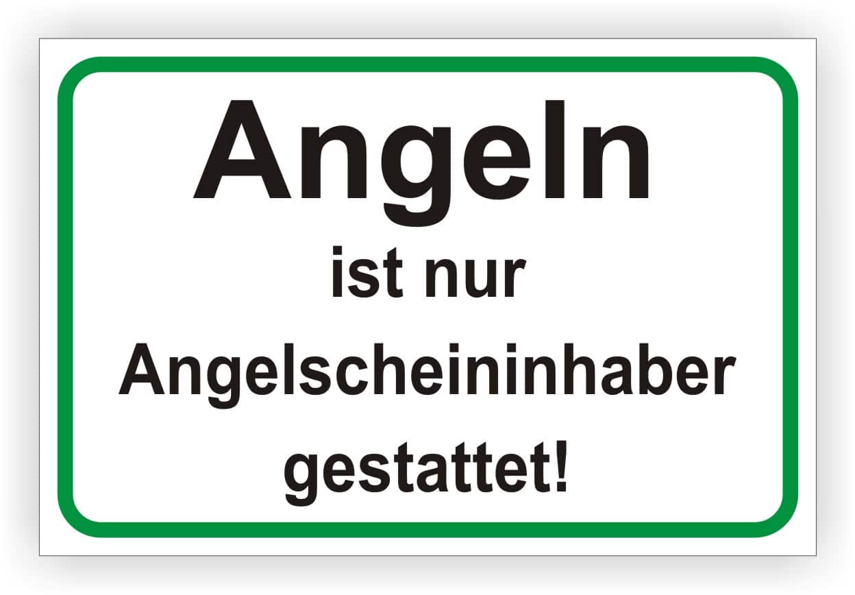 Angelschein-Pflichtschild für Angelgewässer