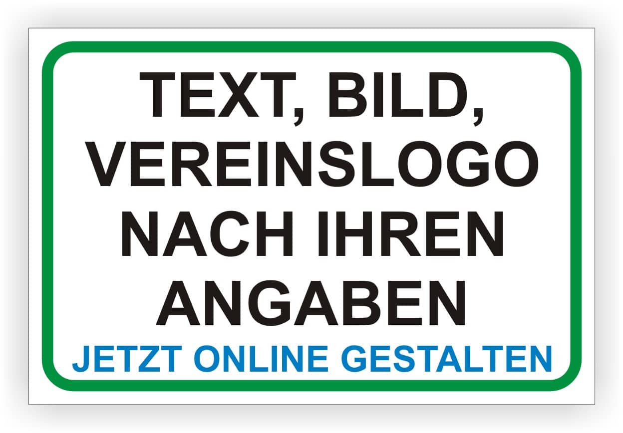Vereinschild individuell gestalten mit eigenem Text und Logo