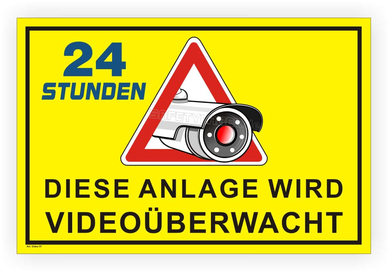 Videoüberwachung Hinweisschild – Warnplakette mit UV-Schutz