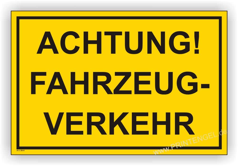 Fahrzeugverkehr Warnschild für Baustellen – Befahrungshinweis