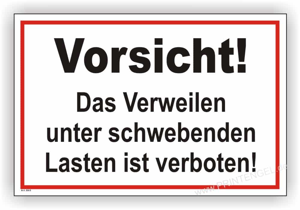 Hinweisschild Schwebende Last Baustelle Sicherheitskennzeichnung
