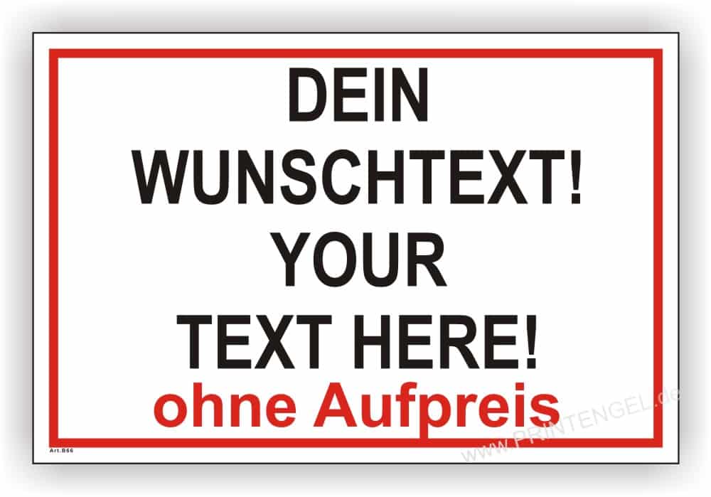 Baustellen-Hinweisschild mit individuellem Wunschtext