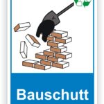 Bauschutt Container Schilder - Aufkleber