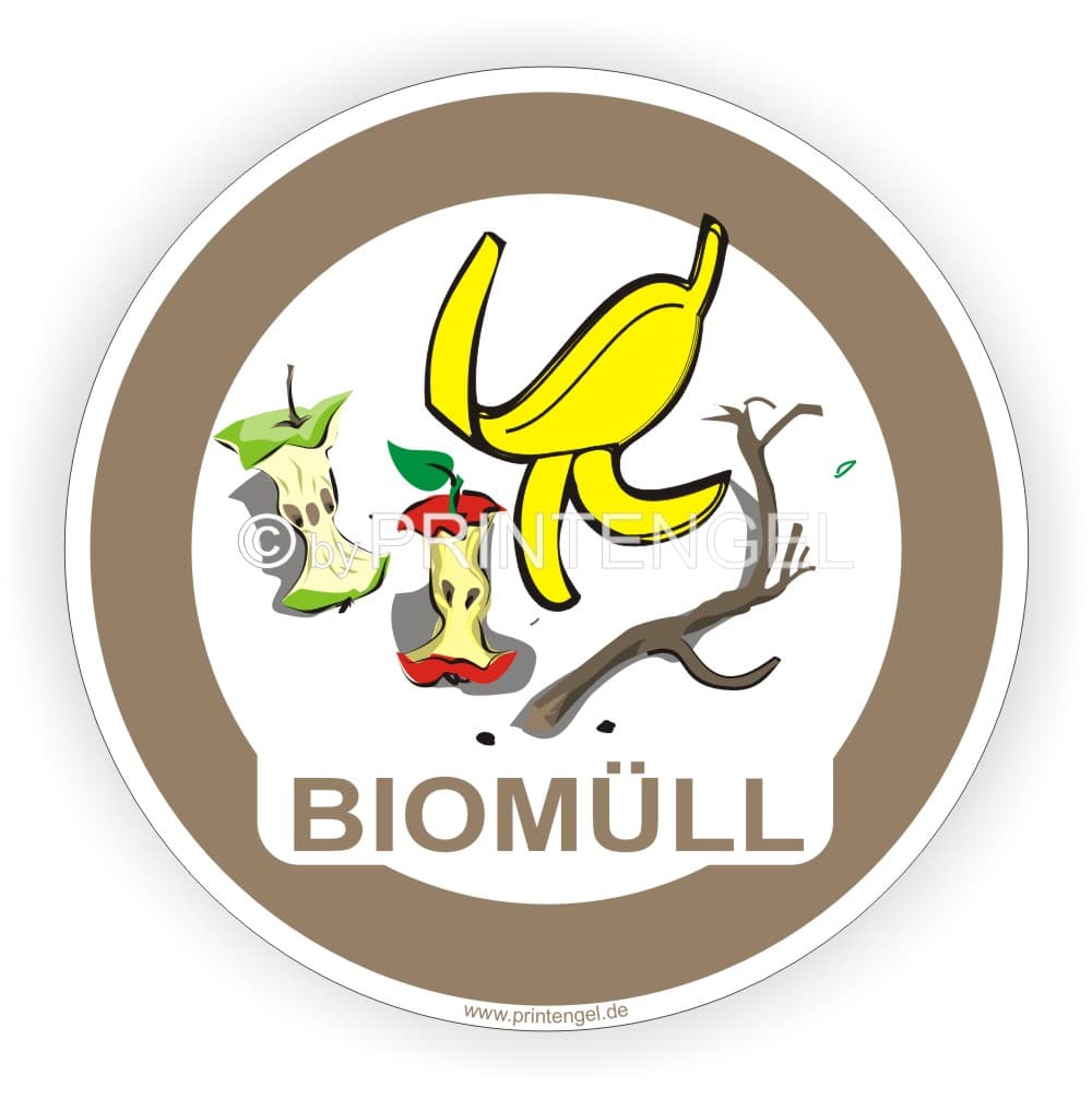 Biomüll Aufkleber Sticker Kennzeichnung Behälter Tonne- Container