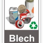 Blech Behälter Tonne- Container Schilder - Aufkleber