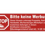 Bitte keine Werbung Aufkleber