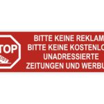 Bitte keine Reklame Aufkleber