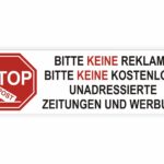Bitte keine Reklame Aufkleber