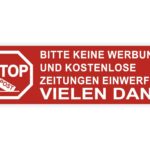 Bitte keine Werbung und kostenlose Zeitung Aufkleber