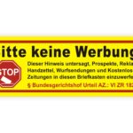 Bitte keine Werbung Aufkleber in gelb