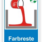 Farbreste Schild-Aufkleber