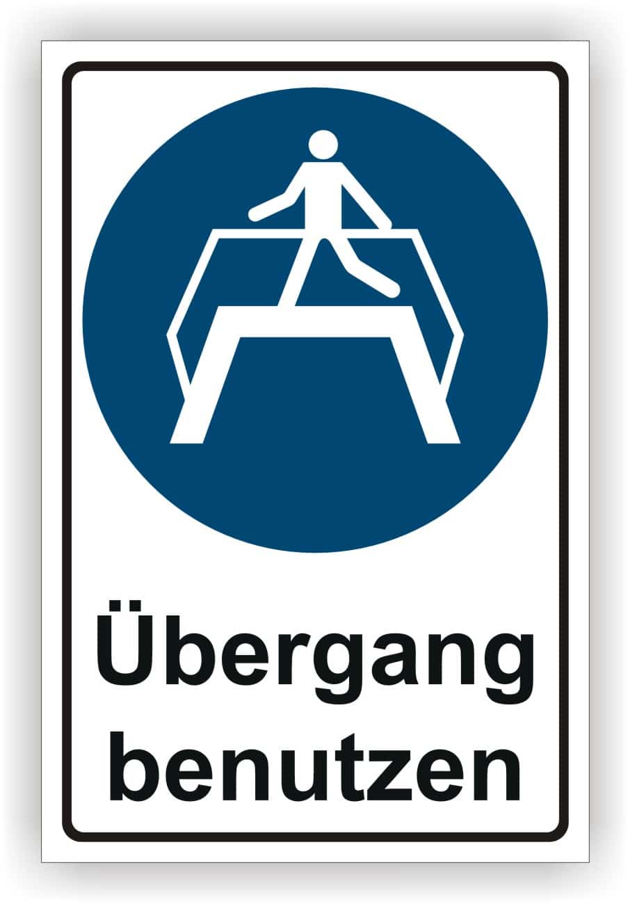 Kombischild Übergang benutzen – DIN EN ISO 7010 M023 ASR A1.3