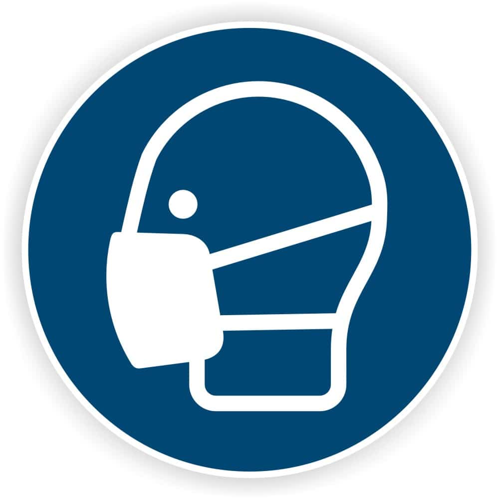 Gebotszeichen Maske benutzen DIN EN ISO 7010 M016 Aufkleber
